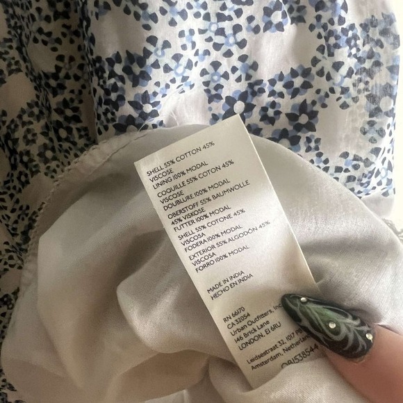 Anthropologie V-Neck Plunge Tunic Mini Dress Pockets Ditsy Floral Small - Picture 8 of 8